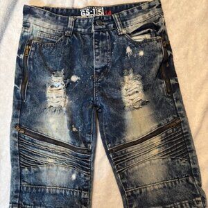 GS-115 Boys Moto Size 14 Denim Jeans Shorts